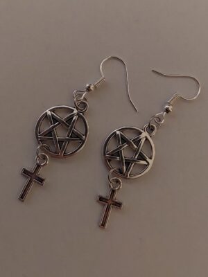Minđuše "Pentagram Krst" 01