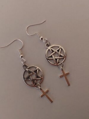 Minđuše "Pentagram Krst" 02