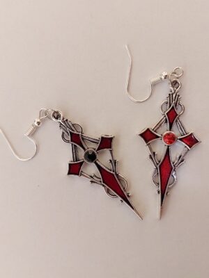 Minđuše "Scarlet Cross"