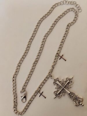 Sanctum Chain Necklace – Srebrni gothic lanac sa krstovima
