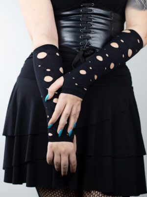 Void Grip Gloves – Crne rukavice sa iscepanim detaljima