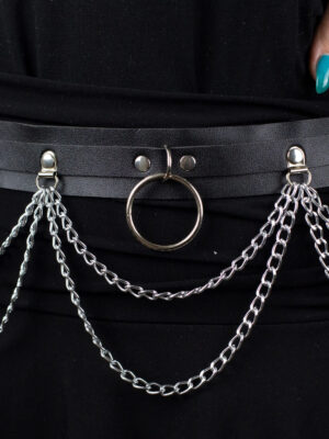 Chain Harness Belt – Gotik kaiš sa lancima i metalnim prstenovima