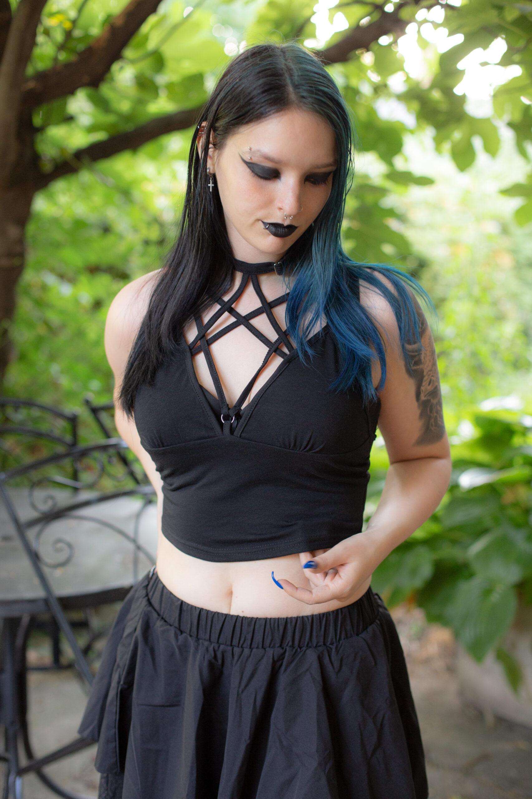 Pentagram Entangle Top - Crop Top Majica bretele