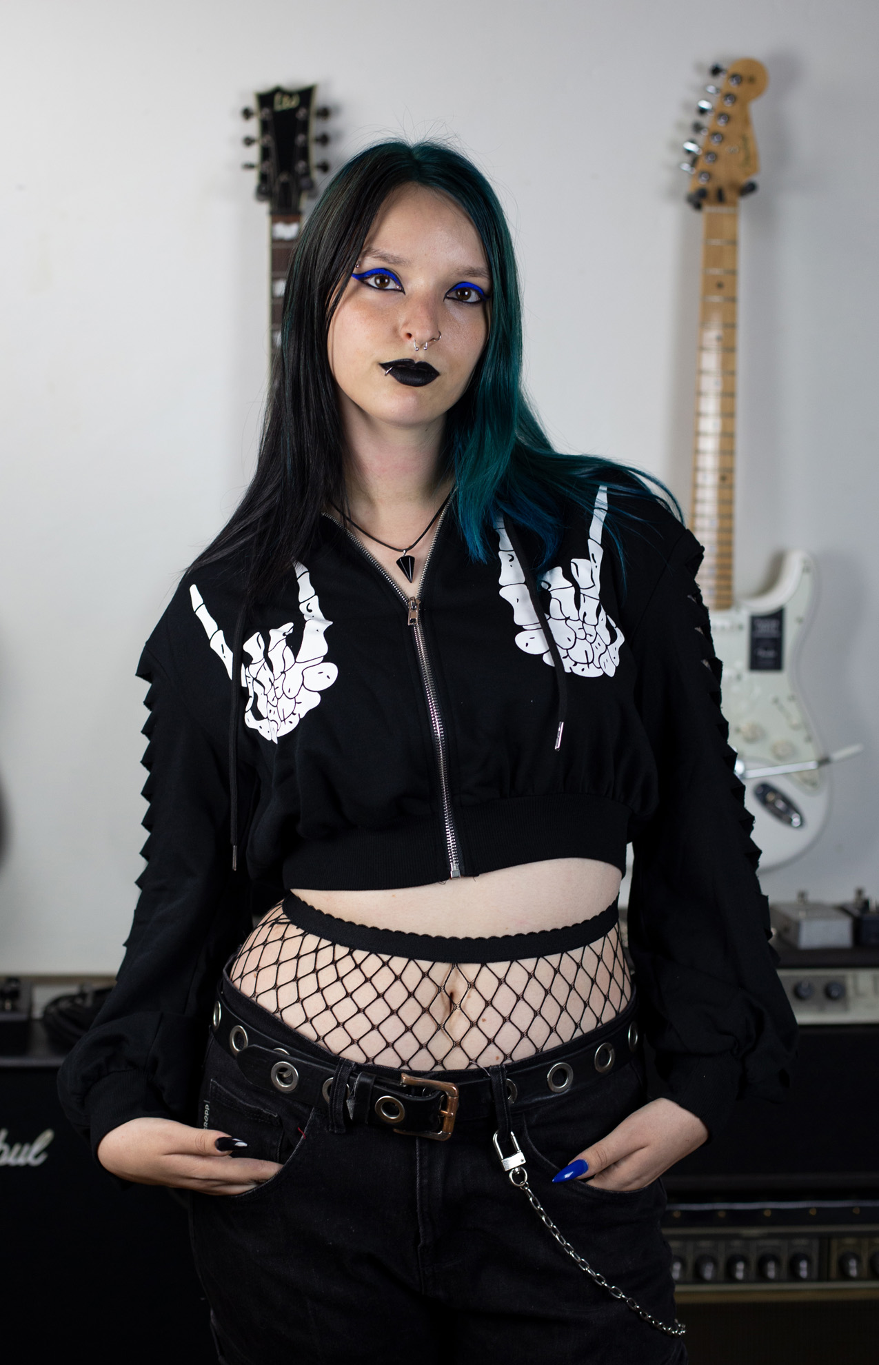 Dead Rocker Hoodie - Duks crop top