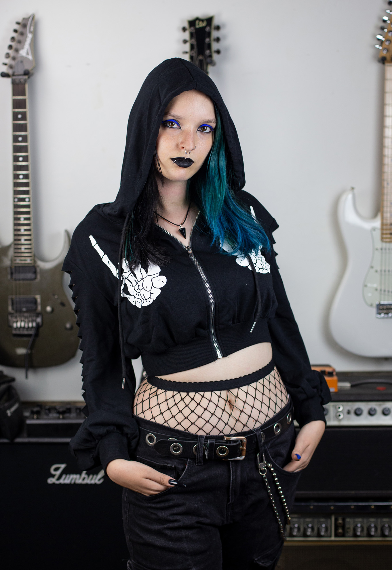 Dead Rocker Hoodie - Duks crop top - Image 2
