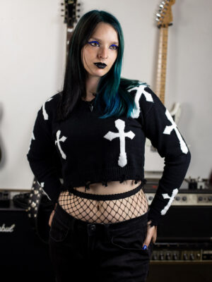 Ashes & Crosses Knit - Džemper sa krstovima