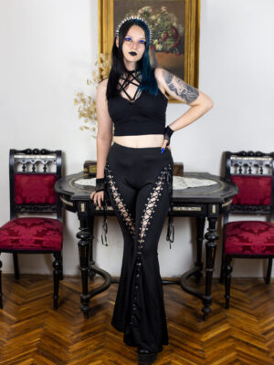 "Infernal Lace-Up Pants" - Zvoncare sa pertlama