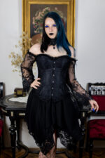 "Noir Enchantress Corset" - Brokatni Korset Dugih Rukava