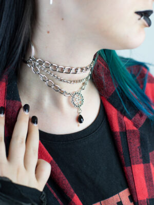 Triple Chain Sigil Choker - Čoker