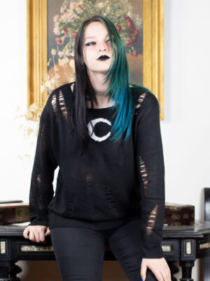 Eclipse Distressed Knit Sweater - Džemper